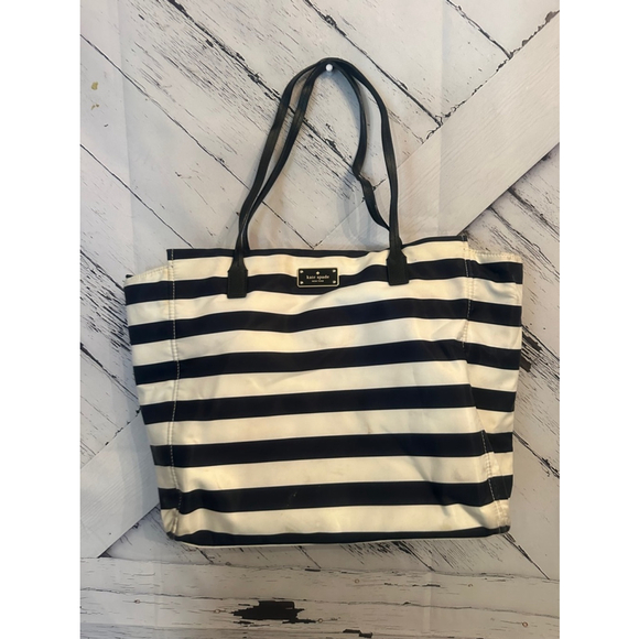 Women's Kate Spade Tote Bag One Size Black & White - Picture 2 of 13